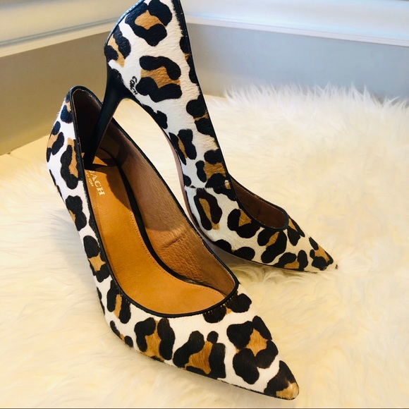 coach leopard heels